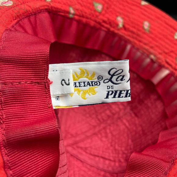 90s Vintage Quilted Paisley Bucket Hat Red - Picture 7 of 8